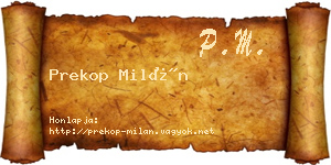 Prekop Milán névjegykártya