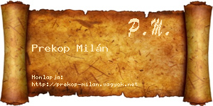 Prekop Milán névjegykártya